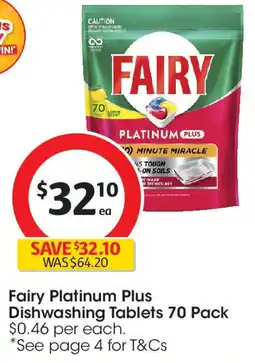 Coles Fairy Platinum Plus Dishwashing Tablets offer