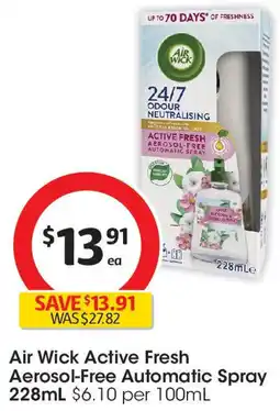 Coles Air wick active fresh aerosol-free automatic spray offer