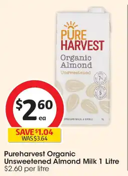 Coles Pureharvest Organic Unsweetened Almond Milk offer