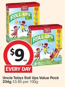 Coles Uncle Tobys Roll Ups Value Pack offer