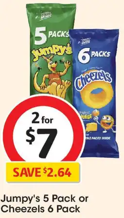 Coles Jumpy's 5 Pack or Cheezels 6 Pack offer