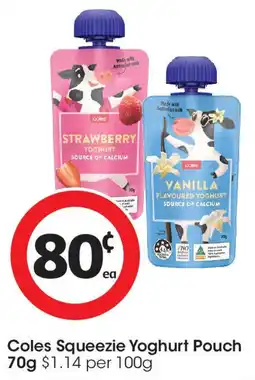 Coles Coles Squeezie Yoghurt Pouch offer