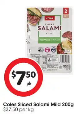 Coles Coles Sliced Salami Mild offer