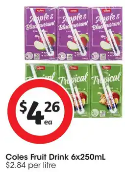 Coles Coles Fruit Drink offer