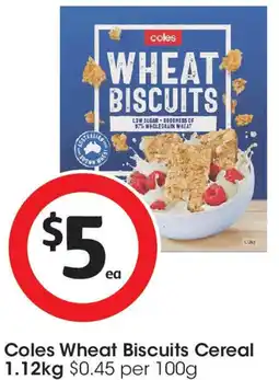 Coles Coles Wheat Biscuits Cereal offer
