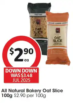 Coles All Natural Bakery Oat Slice offer