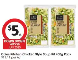 Coles Coles Kitchen Chicken Style Soup Kit offer
