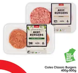 Coles Coles Classic Burgers offer