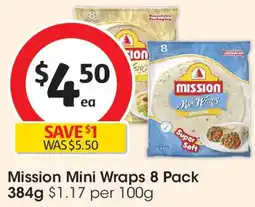 Coles Mission Mini Wraps offer