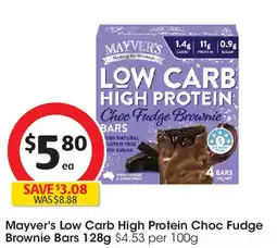 Coles Mayver's Low Carb High Protein Choc Fudge Brownie Bars offer
