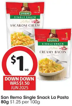 Coles San remo single snack la pasta offer