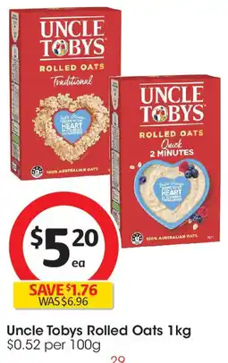 Coles Uncle Tobys Rolled Oats offer
