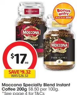 Coles Moccona Specialty Blend Instant Coffee offer