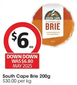Coles South Cape Brie offer