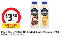 Coles Pauls Plus+ Protein No Added Sugar Flavoured Milk offer