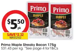 Coles Primo Maple Streaky Bacon offer