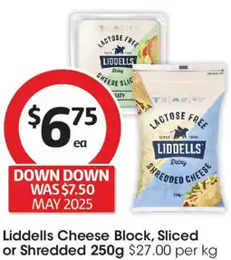 Coles Liddells Cheese Block, Sliced or Shredded offer