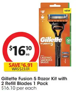 Coles Gillette Fusion 5 Razor Kit with 2 Refill Blades offer