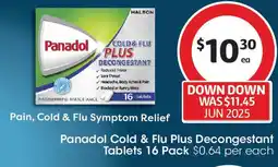 Coles Panadol Cold & Flu Plus Decongestant Tablets offer