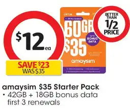 Coles amaysim $35 Starter Pack offer