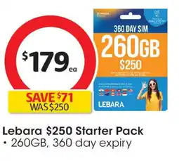 Coles Lebara $250 Starter Pack offer