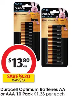 Coles Duracell Optimum Batteries AA or AAA offer