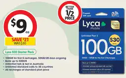 Coles Lyca $30 Starter Pack offer