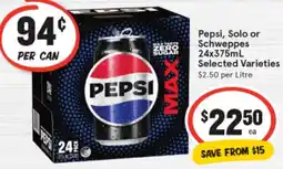 IGA Pepsi, Solo or Schweppes offer