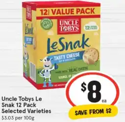 IGA Uncle Tobys Le Snak offer
