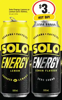 IGA Solo Energy Lemon or Lemon Zero offer