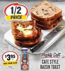 IGA Mighty soft cafe style raisin toast offer