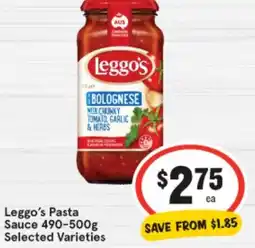 IGA Leggo's Pasta Sauce offer