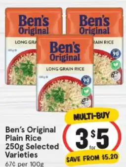 IGA Ben's Original Plain Rice offer