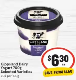 IGA Gippsland Dairy Yogurt offer