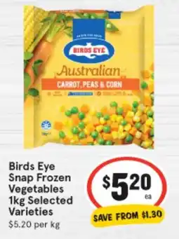 IGA Birds Eye Snap Frozen Vegetables offer