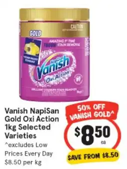 IGA Vanish Napisan Gold Oxi Action offer