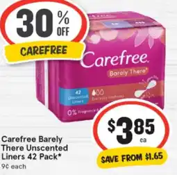 IGA Carefree Barely There Unscented Liners offer