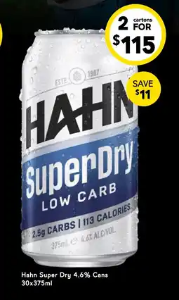 Drakes Hahn Super Dry 4.6% Cans offer