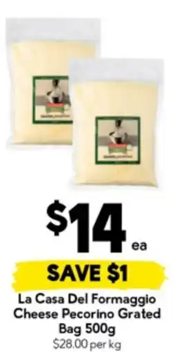 Drakes La Casa Del Formaggio Cheese Pecorino Grated Bag offer