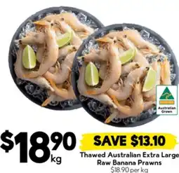 Drakes Thawed Australian Extra Large Raw Banana Prawns offer