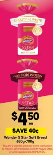 Drakes Wonder 5 Star Soft Bread offer