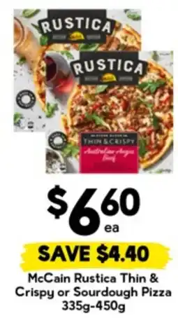 Drakes McCain Rustica Thin & Crispy or Sourdough Pizza offer