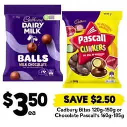 Drakes Cadbury Bites or Chocolate Pascall's offer