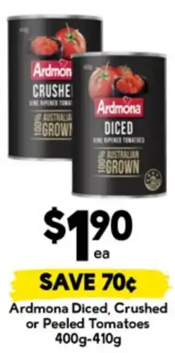 Drakes Ardmona Diced, Crushed or Peeled Tomatoes offer