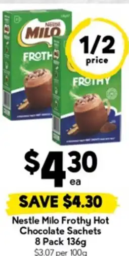 Drakes Nestle Milo Frothy Hot Chocolate Sachets offer