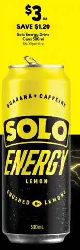 Drakes Solo Energy Drink Cans offer