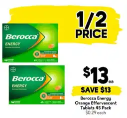 Drakes Berocca Energy Orange Effervescent Tablets offer