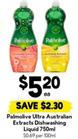 Drakes Palmolive Ultra Australian Extracts Dishwashing Liquid offer