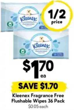 Drakes Kleenex Fragrance Free Flushable Wipes offer