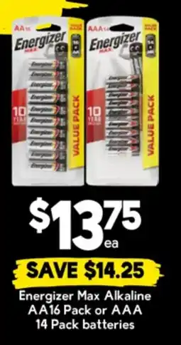 Drakes Energizer Max Alkaline offer